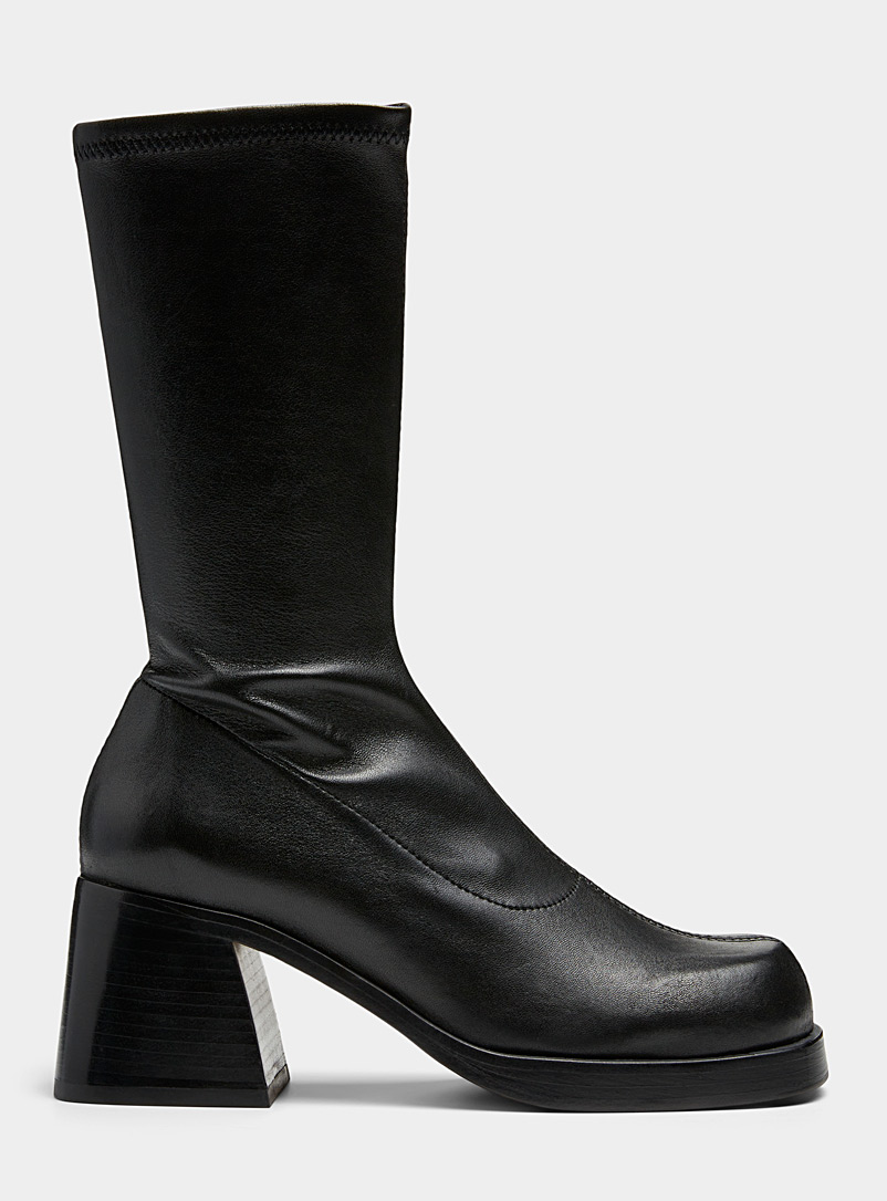 Miista Black Elke stretch leather boots Women for women