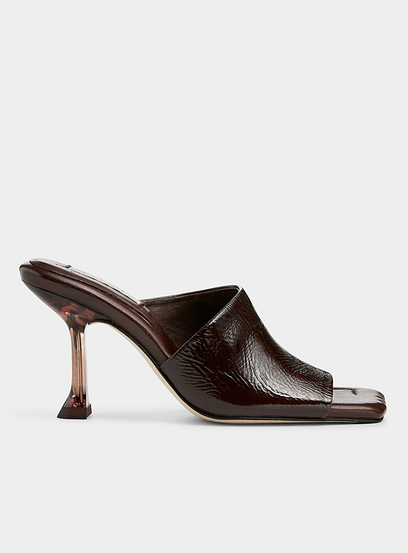 Miista Brown Miri lustrous heel mule sandals Women for women