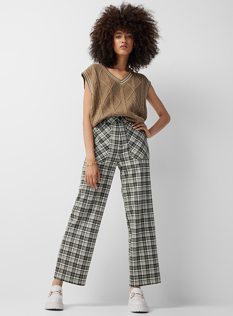 Twik Assorted Plaid workwear pant for women