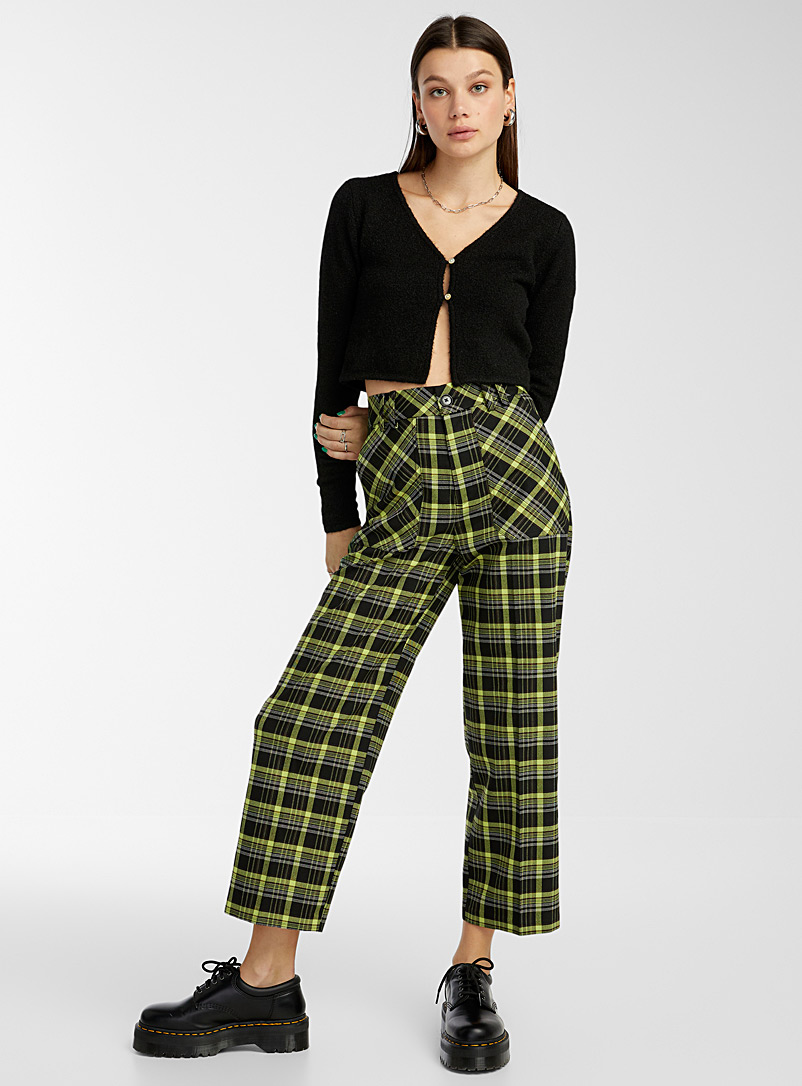 Twik Patterned Yellow Plaid workwear pant for women
