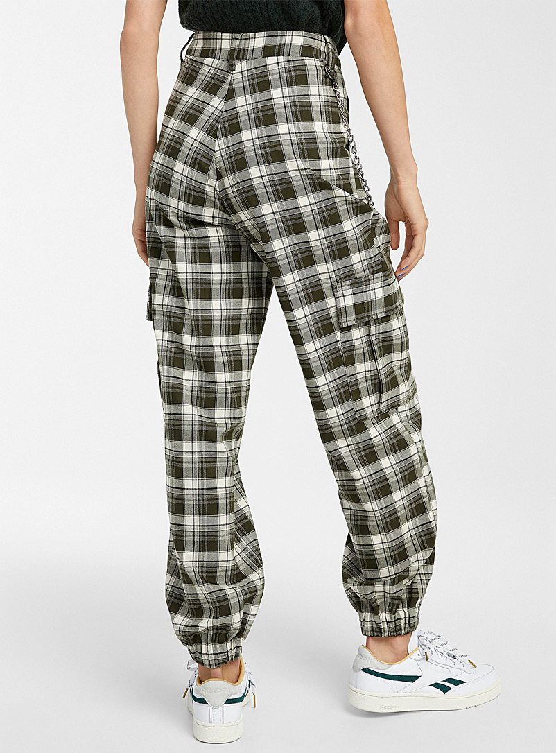 Twik Assorted Plaid cargo joggers for women