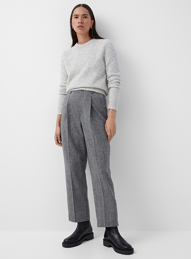 Contemporaine Grey Semi-plain barrel pant for women