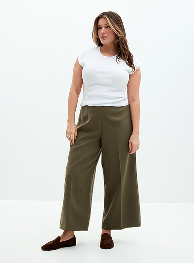 Le pantalon large court &eacute;pur&eacute;