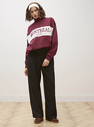Le pantalon habill&eacute; taille basse large
