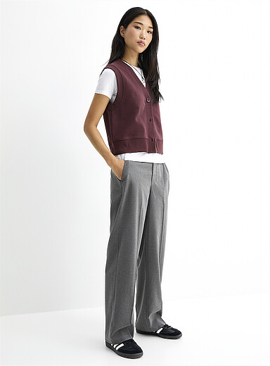 Twik Grey High-rise straight-leg dress pant for women