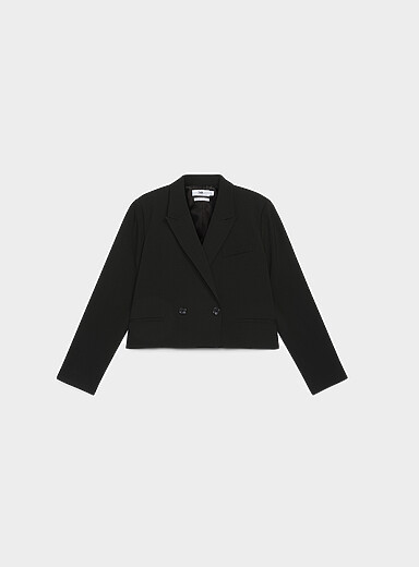 Twik: Le veston carr&eacute; double boutonnage Noir pour femme