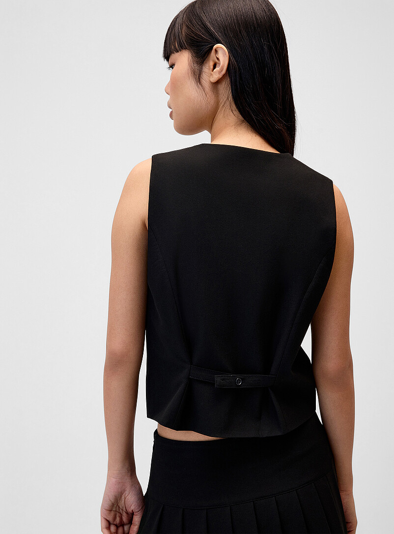 Twik: Le gilet habill&eacute; petits boutons Chocolat - Espresso pour femme