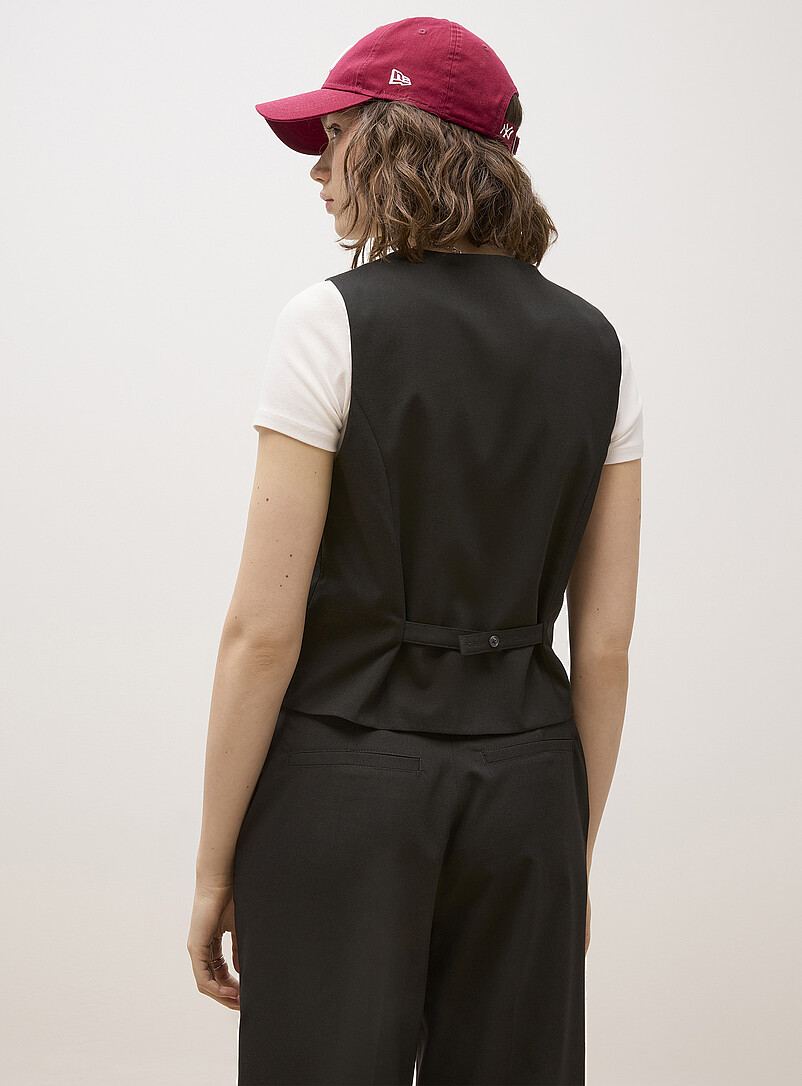Twik Chocolate/Espresso Dressy vest with small buttons for women