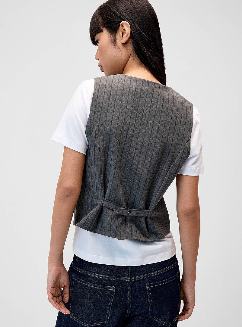 Twik Chocolate/Espresso Dressy vest with small buttons for women