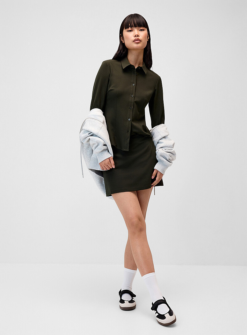 Twik Black Straight dressy miniskirt for women