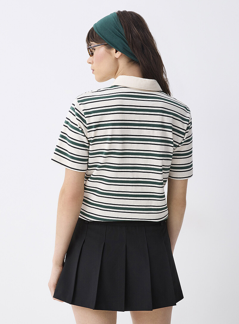 Twik Honey/Camel Belt loops pleated dress skirt for women