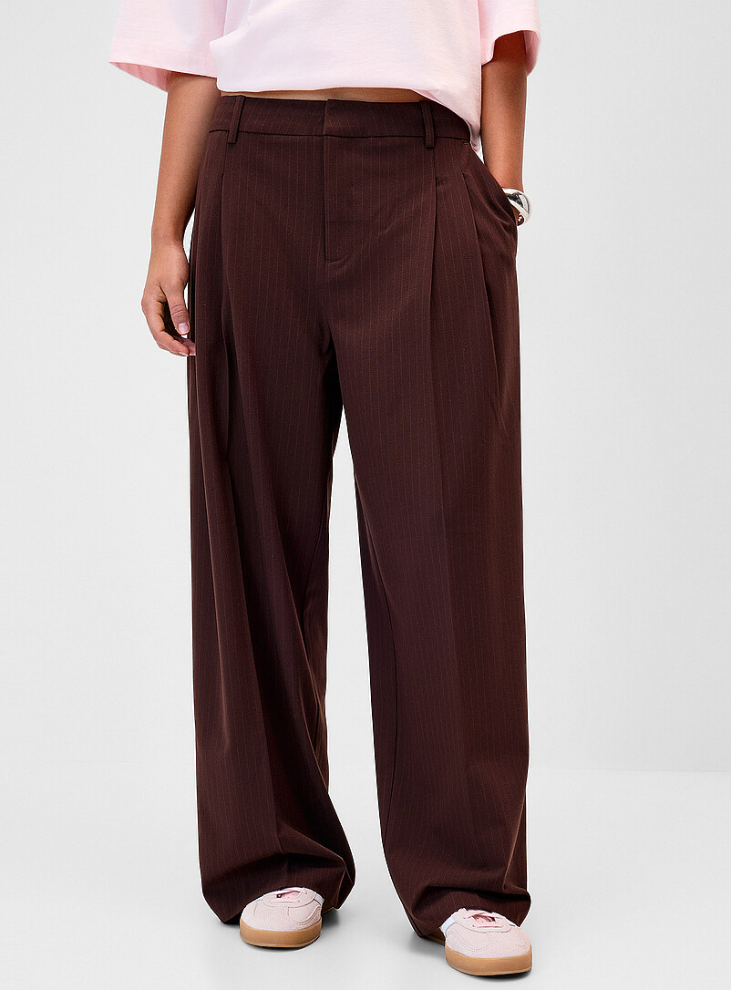 baggy dress pants women Loved Up Low Rise | Black | Womens Luxe faux leather baggy silhouette with wide straight legs 2 pockets front and 2 back pockets Belt loops and classic zip Women's High Waisted Wide Leg