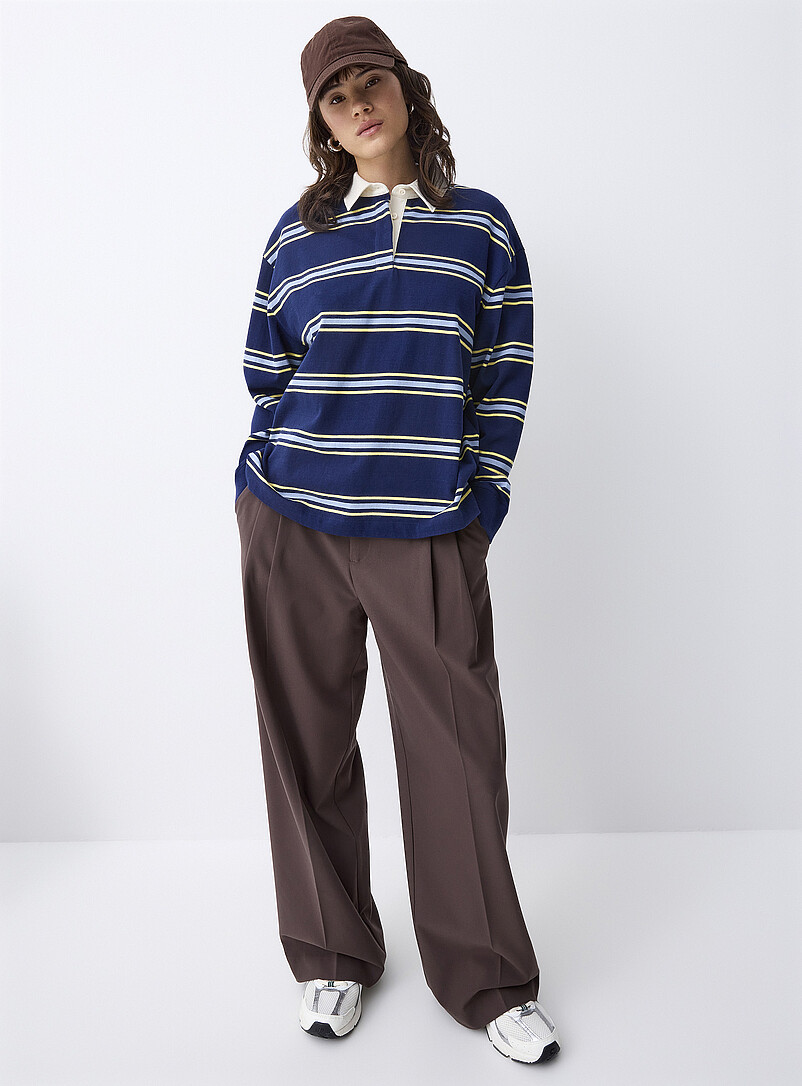 Twik: Le pantalon habill&eacute; baggy <b>Coupe Billie</b> Bleu marine - Bleu nuit pour femme