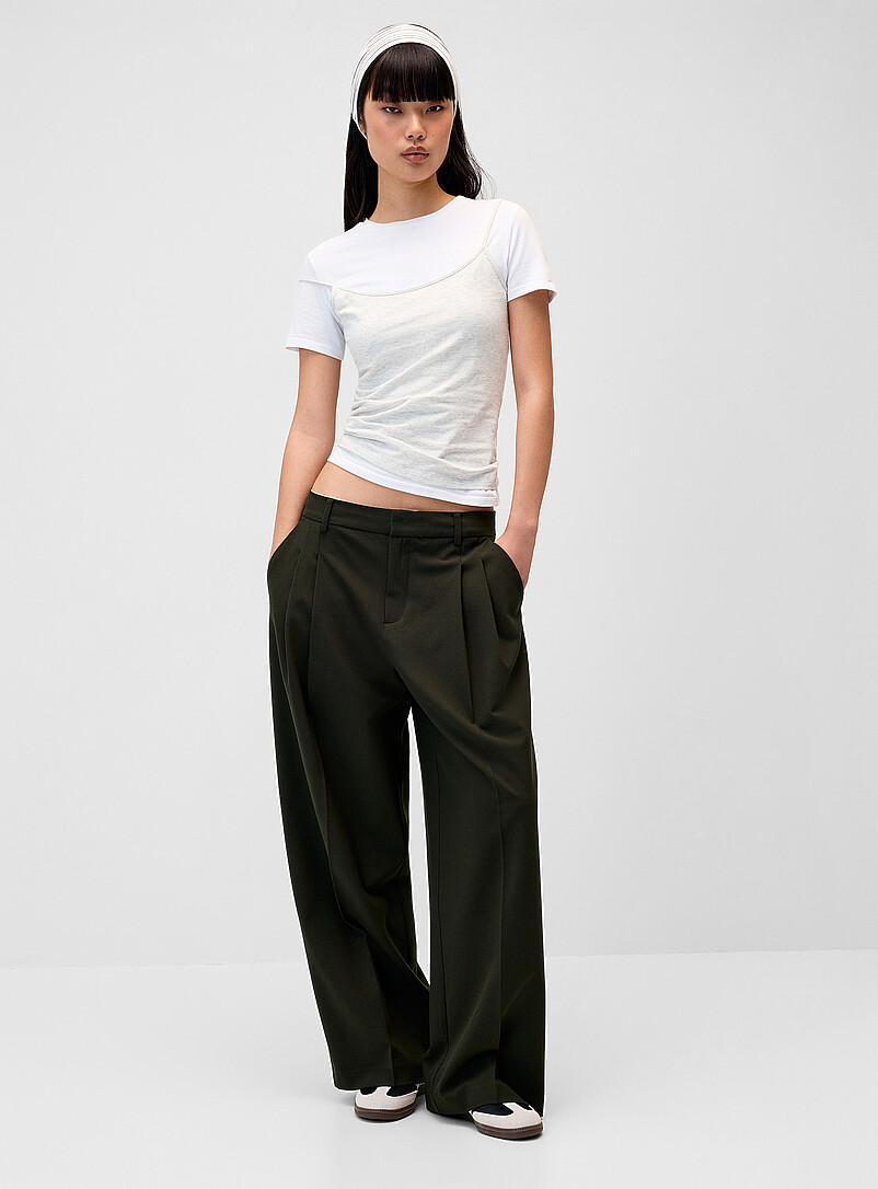 Twik Patterned Black Baggy dress pant <b>Billie fit</b> for women