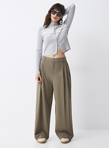 Twik Khaki/Sage/Olive Baggy dress pant <b>Billie fit</b> for women