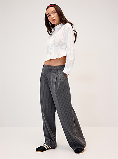 Twik Patterned Black Baggy dress pant <b>Billie fit</b> for women