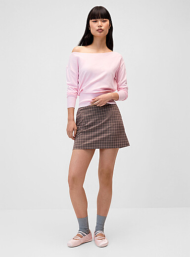 Striped straight miniskirt
