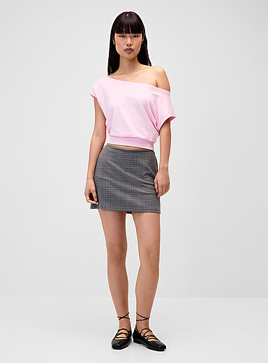 Striped straight miniskirt