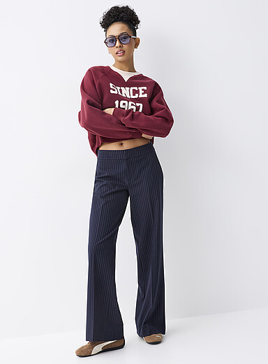 Pleated wide-leg dress pant