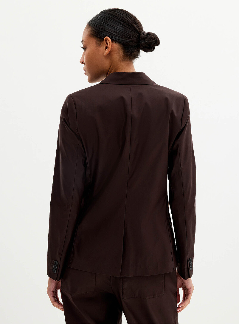 Contemporaine Brown Satiny patch-pocket blazer for women