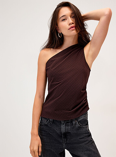 Asymmetrical collar dress cami