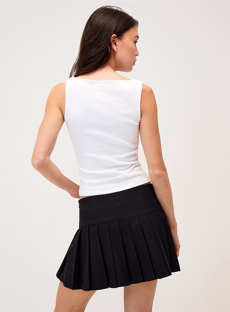 Twik: La minijupe pliss&eacute;e habill&eacute;e Gris ardoise pour femme