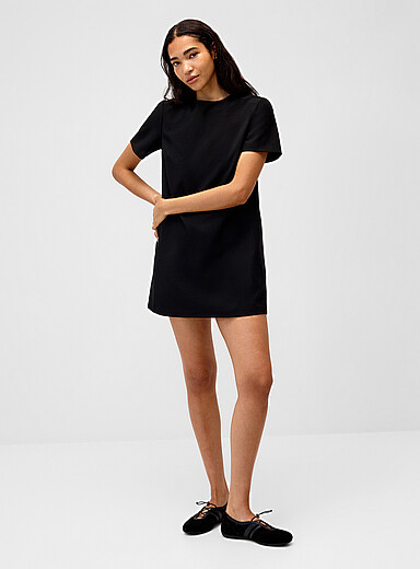 Stretch crepe t-shirt dress