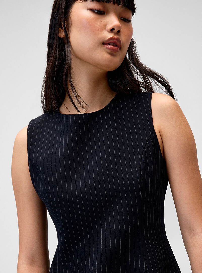 Twik Black Straight-fit dressy minidress for women