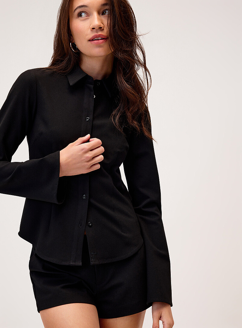 Stretch fitted crepe shirt product image 2
