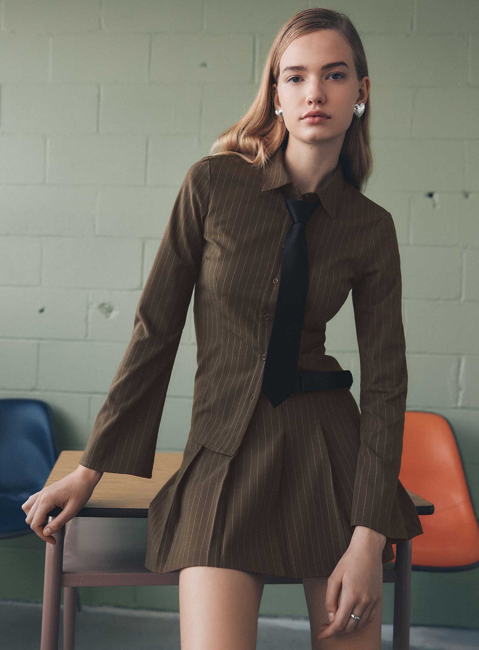 Twik Printed Cinched-waist Shirt