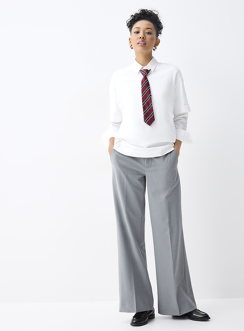 Pleated Wide-Leg Dress Pant