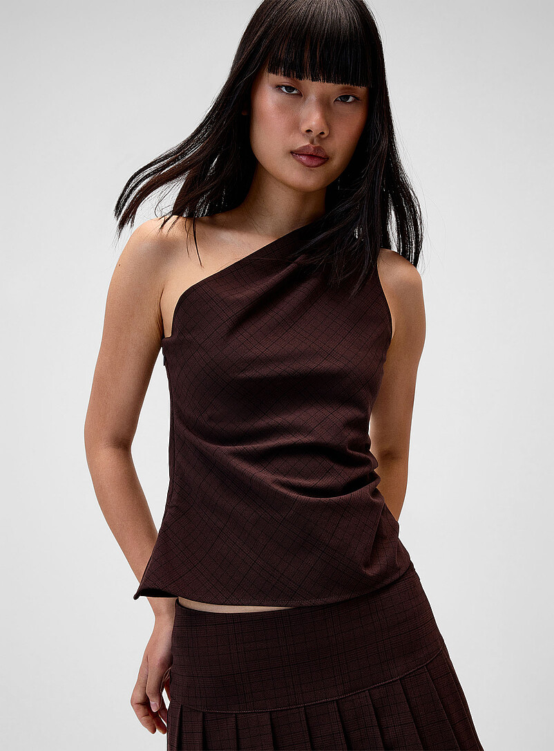 Asymmetric-Neckline Dress Cami