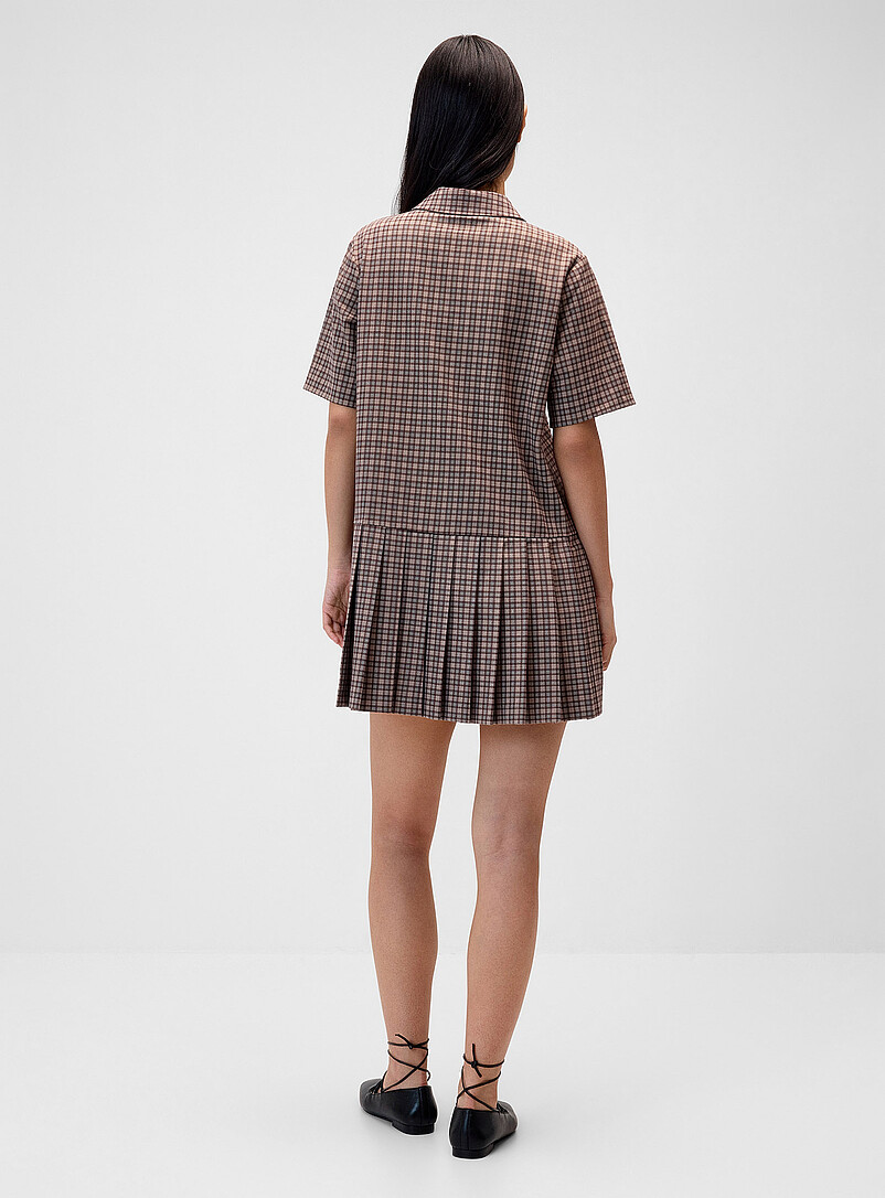Pleated-skirt shirt-collar dress product image 3