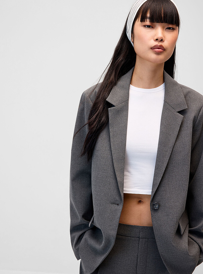 Oversized shoulder-pad blazer product image (primary)
