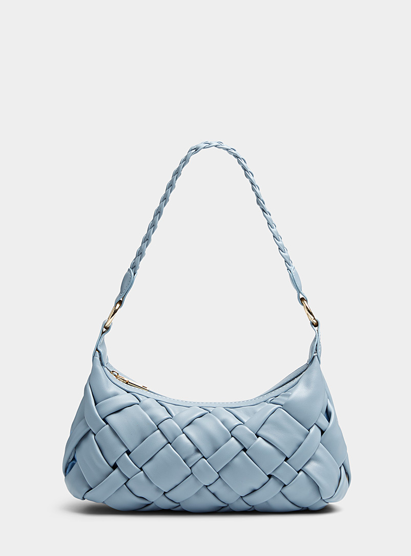 Simons: Le sac baguette natté Bleu pâle-bleu poudre pour femme
