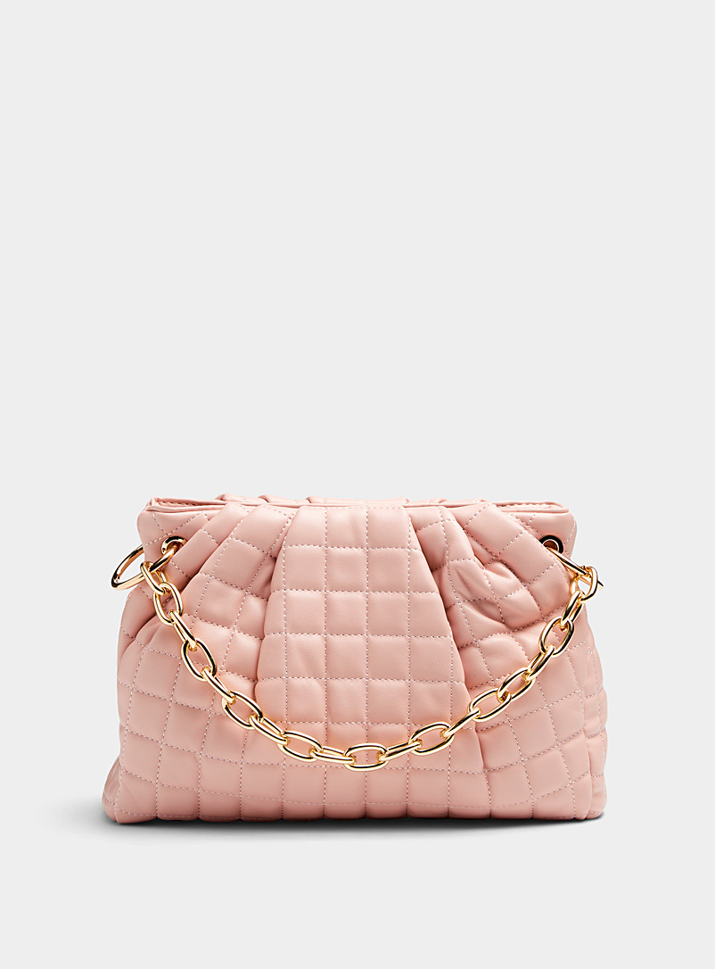 Simons Dusky Pink Stitched check bag for women