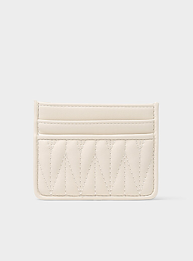 Simons: Le porte-cartes c&oelig;urs surpiqu&eacute;s ton sur ton Noir pour femme