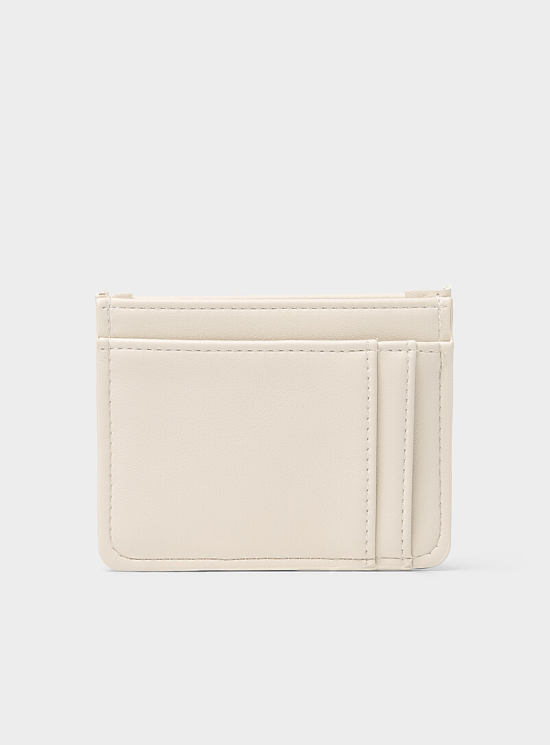 Simons: Le porte-cartes c&oelig;urs surpiqu&eacute;s ton sur ton Noir pour femme