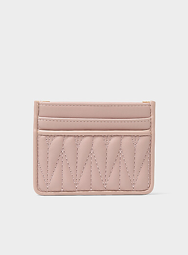 Simons: Le porte-cartes c&oelig;urs surpiqu&eacute;s ton sur ton Noir pour femme