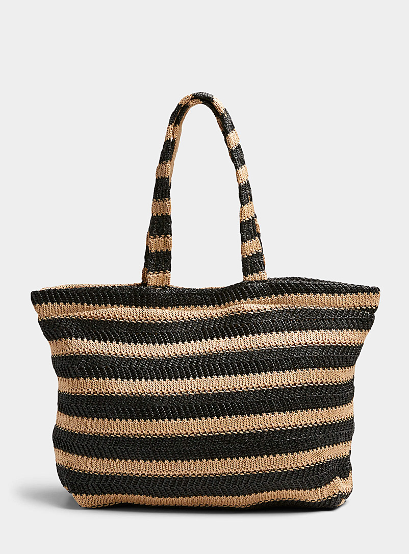Sac Fourre-tout (Tote Bag) Femme à Rayures Chambray Bleu - Marque Stripe, Neuf Sans étiquette