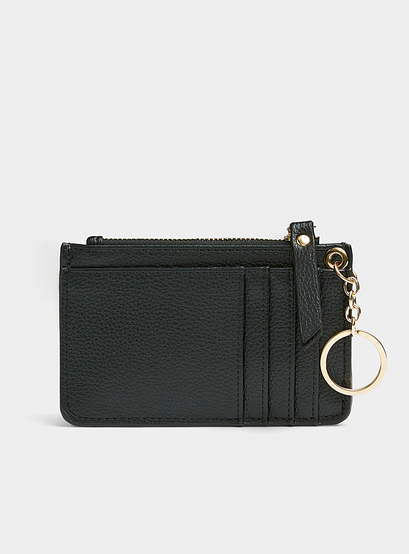 Simons Black Grained faux-leather card holder for women