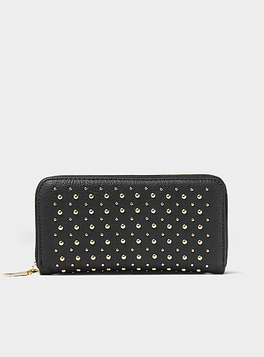 Portefeuille Zippé Desigual Femme Simili-cuir Noir Brodé - Neuf Sans étiquette