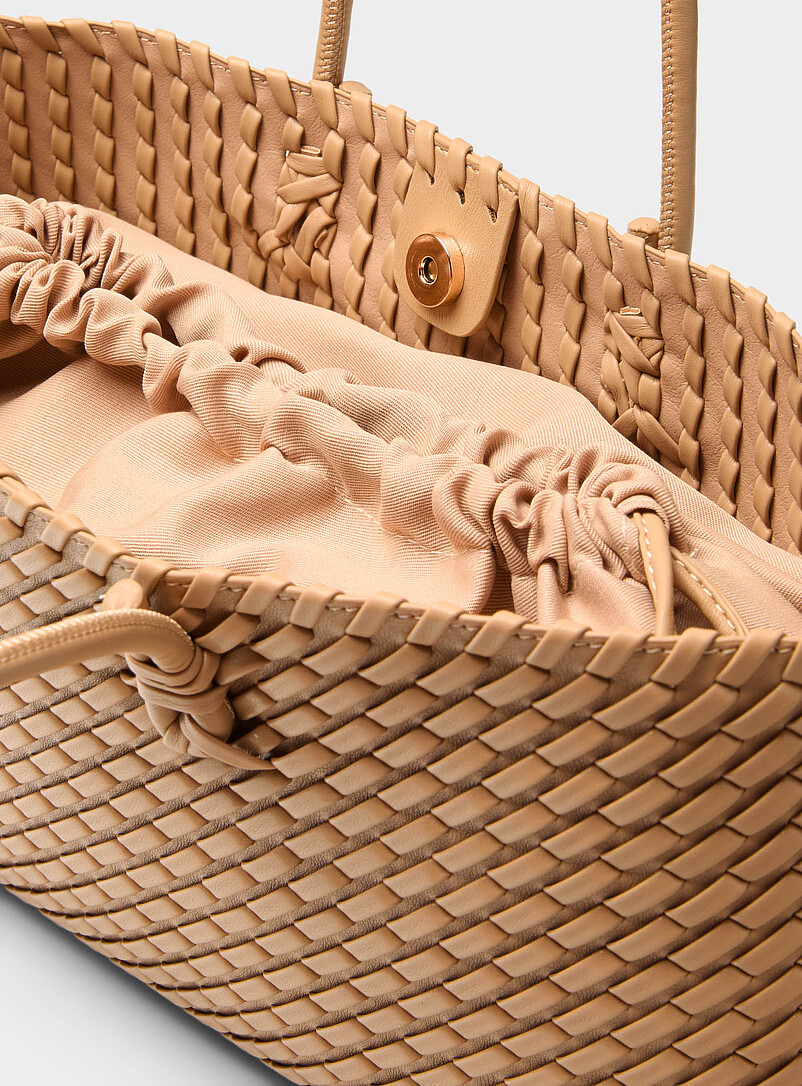 Simons: Le sac baguette tress&eacute; anses tubulaires Noir pour femme