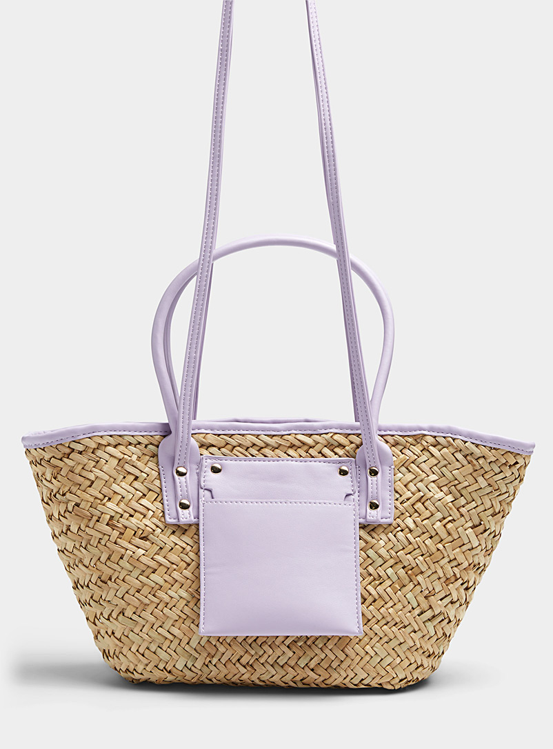 Simons Lilacs Braided straw tote for women