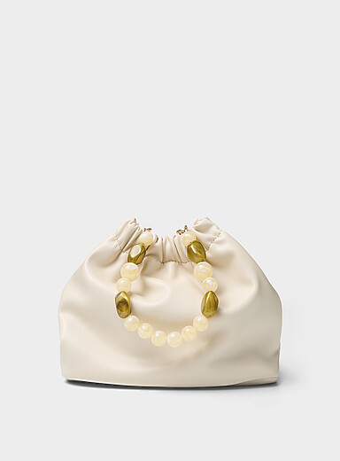 Marbled bead handle evening bag