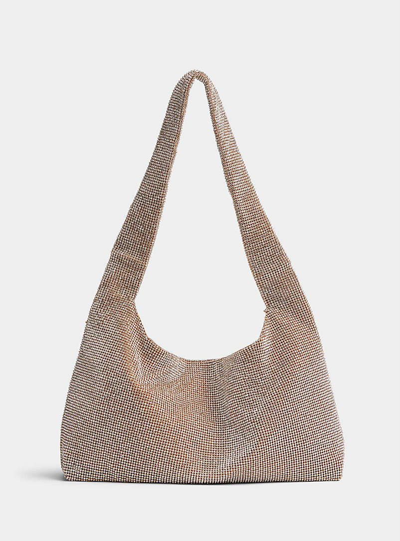 Simons Assorted Shimmery soft baguette bag for women