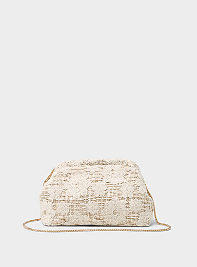 Crocheted-flower evening bag