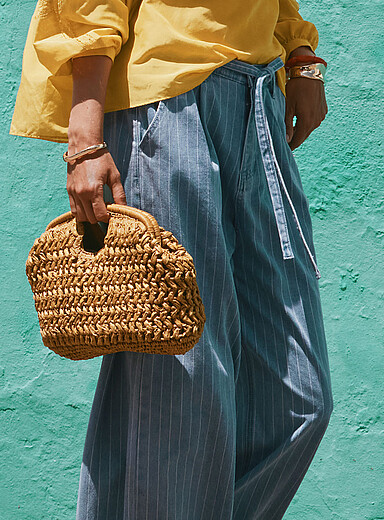 La pochette XL paille de papier tress&eacute;e