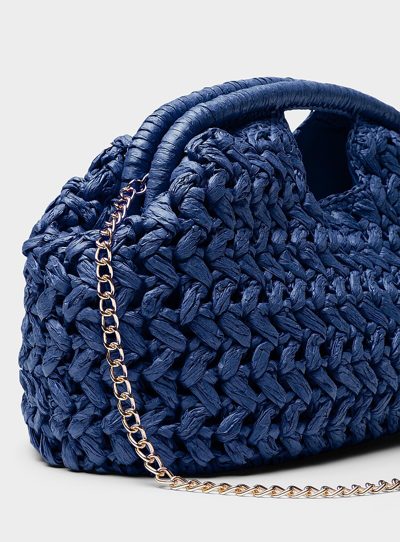 Simons: La pochette XL paille de papier tress&eacute;e Chocolat - Espresso pour femme