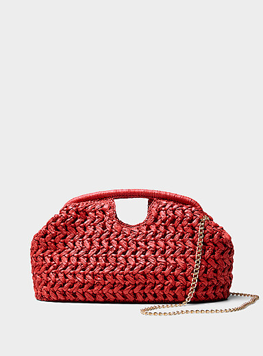 La pochette XL paille de papier tress&eacute;e